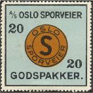 Frimerker stamps A/S Oslo Sporveier Tramway Parcel Stamps timbres-poste Briefmarken
